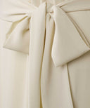 Ivory Oat Chiffon Classic A-Line Long Sleeve Maxi Abaya Dress