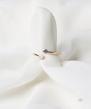 AYA Gold Open Duo Round Stone Ring