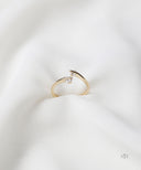 AYA Gold Open Duo Round Stone Ring