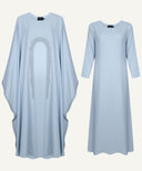 Ice Blue Cove Cut Oversized Kaftan Set