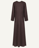 Dark Brown Button Down A-line Abaya