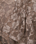 Mocha Brown Lace Tie Front Top with Wrap Skirt Matching Set