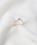 AYA Gold Open Duo Flower Stone Ring