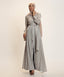 Geometrical Button Down Long Sleeves Modest Maxi Abaya Dress