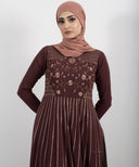 Izel Cherry Wood Panel Dress