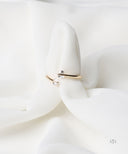 AYA Gold Open Duo Heart Stone Ring