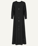Black Button Down A-line Abaya