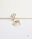 AYA Gold Triple Band Loop Hoop Earrings