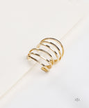 AYA Gold Triple Band Loop Hoop Earrings