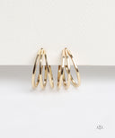 AYA Gold Triple Band Loop Hoop Earrings