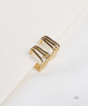 AYA Gold Triple Bar Square Hoop Earrings