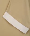 Beige Contrast Trim Cardigan Abaya Set