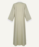 Clary Sage Contrast Trim Cardigan Abaya Set