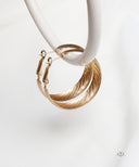 AYA Matte Gold Chevron Groove Hoop Earrings