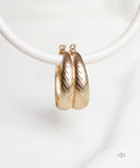 AYA Matte Gold Chevron Groove Hoop Earrings