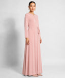 Blush A-Line Long Sleeve Jersey Dress