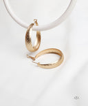 AYA Matte Gold Chevron Groove Hoop Earrings