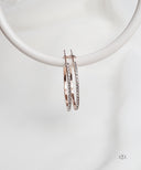 AYA Rose Gold Pave Crystal Hoop Earrings