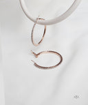 AYA Rose Gold Pave Crystal Hoop Earrings