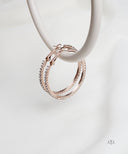 AYA Rose Gold Pave Crystal Hoop Earrings