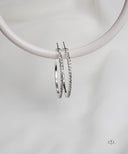 AYA Silver Pave Crystal Hoop Earrings