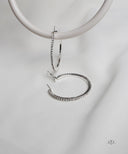 AYA Silver Pave Crystal Hoop Earrings