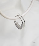 AYA Silver Baguette Hoop Earrings