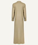 Camel Beige Button Down Long Sleeve Maxi Dress Matching Set