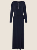 Navy A-Line Long Sleeve Jersey Dress