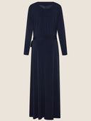 Navy A-Line Long Sleeve Jersey Dress