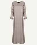 Cream Peach Embroidered Scallop A-Line Cardigan Set