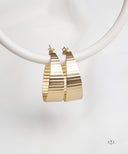 AYA Gold Ribbed Wide Hoop Earrings