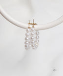 AYA Ivory White Classic Pearl Hoop Earrings