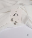AYA Silver Criss-Cross Crystal Stud Earrings