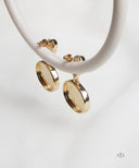 AYA Gold With Black Disc Drop Earrings
