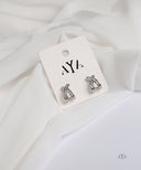 AYA Silver Criss-Cross Crystal Stud Earrings