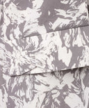 Taupe Printed Pleated Neck Button-Down A-Line Abaya