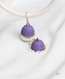 AYA Matte Plum Smoothie Pearl Dome Jhumka Earrings
