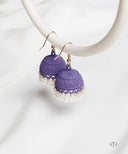 AYA Matte Plum Smoothie Pearl Dome Jhumka Earrings