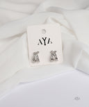 AYA Silver Criss-Cross Crystal Stud Earrings