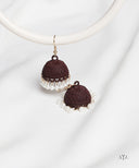 AYA Matte Mahogany Dome Jhumka Earrings