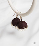 AYA Matte Mahogany Dome Jhumka Earrings