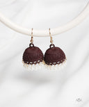 AYA Matte Mahogany Dome Jhumka Earrings