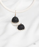 AYA Black Dome Jhumka Earrings