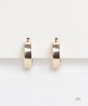 AYA Gold Classic Flat Band Hoops Earrings