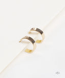 AYA Gold Classic Flat Band Hoops Earrings