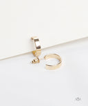 AYA Gold Classic Flat Band Hoops Earrings