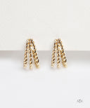AYA Gold Triple Twist Rope Hoop Earrings