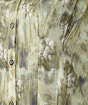 Olive Green Printed Button Down A-Line Maxi Dress