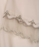 Warm Beige Embroidered Scallop A-Line Cardigan Set